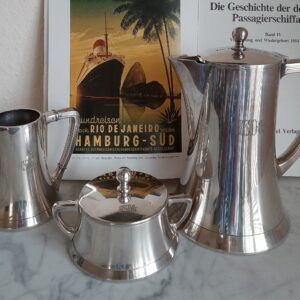 Versilberter 3-teiliger Kaffeekern um 1925  Maritimes Art Déco