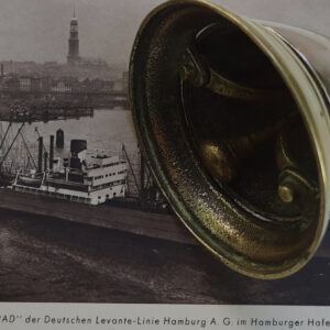 Seltene maritime Tischklingel ca. 1925 – Messing – Hamburger Reederei “Deutsche Levante Linie” (DLL)