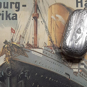 Jugendstil – maritimer versilberter Münzspender um 1915 – H.A.P.A.G. Reederei