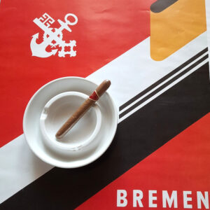 Maritimer Aschenbecher, TS BREMEN Norddeutscher Lloyd, 1959, Rosenthal Porzellan, handbemalt
