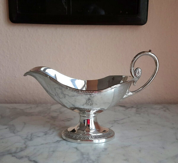 Jugendstil um 1912/13 - große versilberte Saucière von WMF - Hamburg-Amerika-Linie (H.A.P.A.G.) – Bild 3