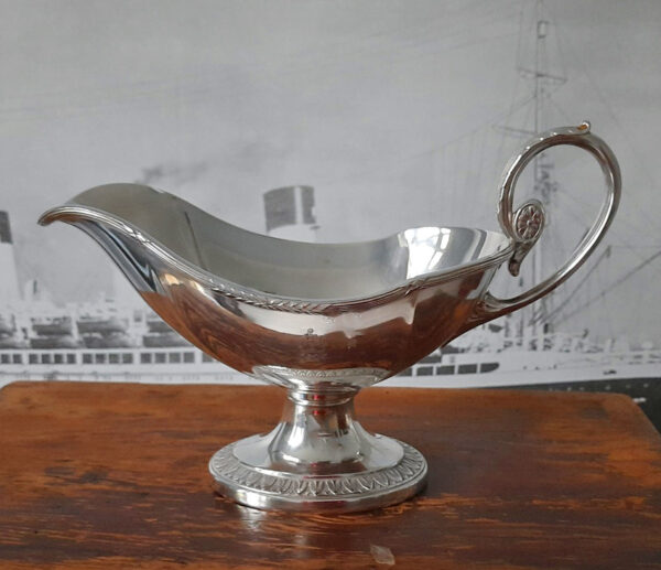Jugendstil um 1912/13 - große versilberte Saucière von WMF - Hamburg-Amerika-Linie (H.A.P.A.G.)