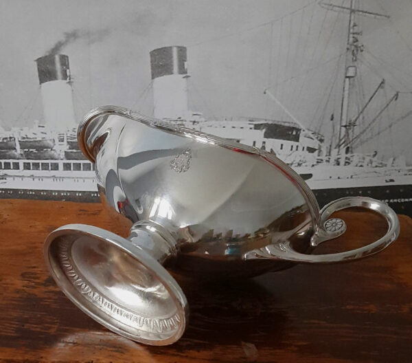 Jugendstil um 1912/13 - große versilberte Saucière von WMF - Hamburg-Amerika-Linie (H.A.P.A.G.) – Bild 9