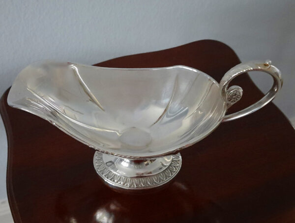 Jugendstil um 1912/13 - große versilberte Saucière von WMF - Hamburg-Amerika-Linie (H.A.P.A.G.) – Bild 8