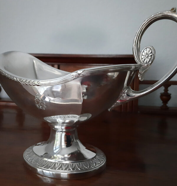 Jugendstil um 1912/13 - große versilberte Saucière von WMF - Hamburg-Amerika-Linie (H.A.P.A.G.) – Bild 7