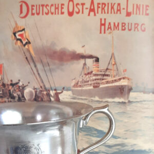 Paar maritime Suppenschütten 1920er Jahre – versilbert / Schwerter Silber – D.O.A.L. (Deutsche Ost-Afrika-Linie)