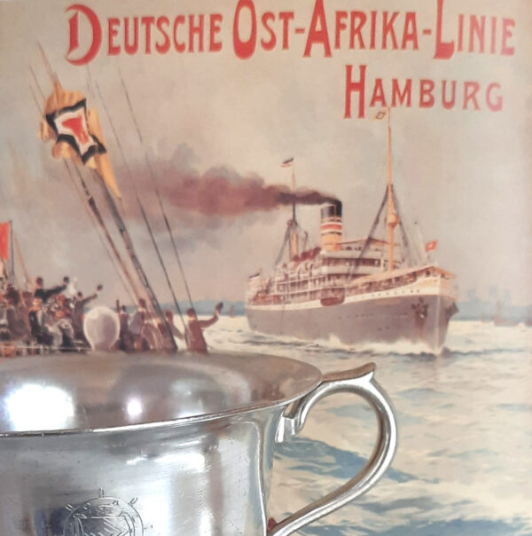 Paar maritime Suppenschütten 1920er Jahre - versilbert / Schwerter Silber - D.O.A.L. (Deutsche Ost-Afrika-Linie)