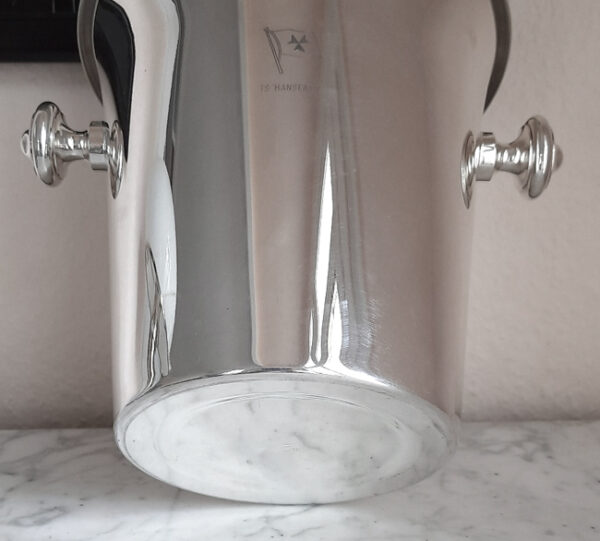 2-teiliger StandChampagnerkühler ca. 1960 - versilbert - Werksentwurf WMF - Passagierdampfer HANSEATIC, Hamburg-Atlantik-Linie – Bild 10