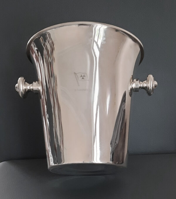 2-teiliger StandChampagnerkühler ca. 1960 - versilbert - Werksentwurf WMF - Passagierdampfer HANSEATIC, Hamburg-Atlantik-Linie – Bild 2