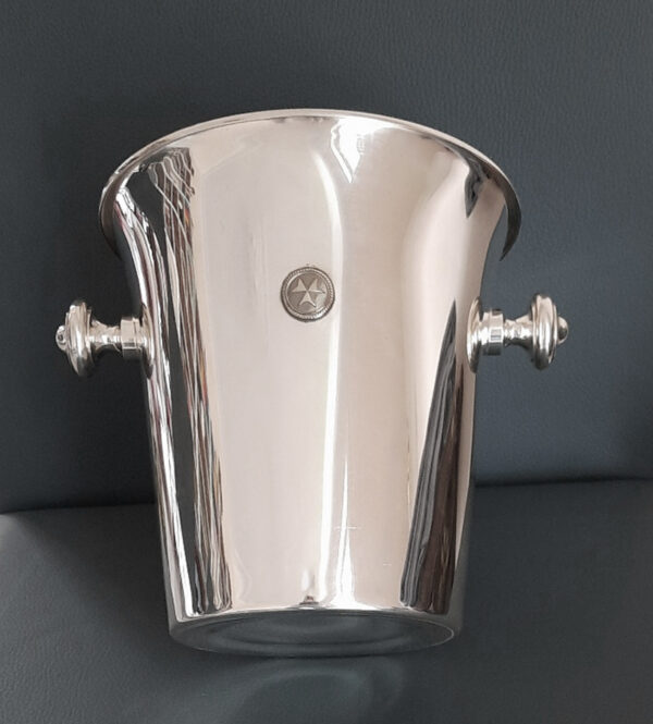 2-teiliger StandChampagnerkühler ca. 1960 - versilbert - Werksentwurf WMF - Passagierdampfer HANSEATIC, Hamburg-Atlantik-Linie – Bild 3