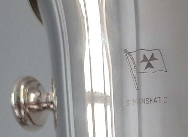 2-teiliger StandChampagnerkühler ca. 1960 - versilbert - Werksentwurf WMF - Passagierdampfer HANSEATIC, Hamburg-Atlantik-Linie – Bild 11