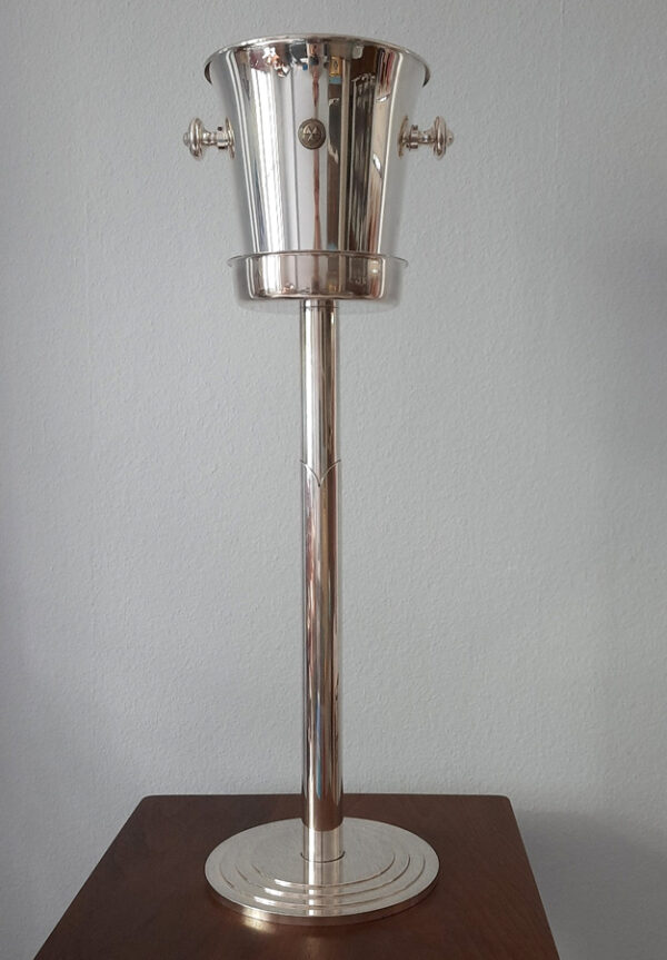2-teiliger StandChampagnerkühler ca. 1960 - versilbert - Werksentwurf WMF - Passagierdampfer HANSEATIC, Hamburg-Atlantik-Linie – Bild 13