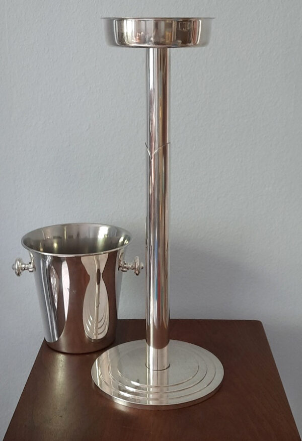 2-teiliger StandChampagnerkühler ca. 1960 - versilbert - Werksentwurf WMF - Passagierdampfer HANSEATIC, Hamburg-Atlantik-Linie – Bild 7