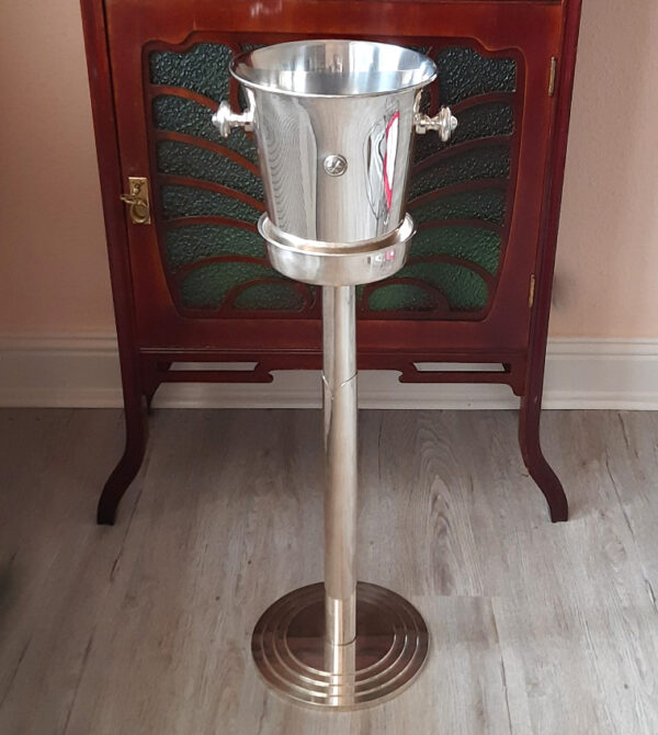 2-teiliger StandChampagnerkühler ca. 1960 - versilbert - Werksentwurf WMF - Passagierdampfer HANSEATIC, Hamburg-Atlantik-Linie