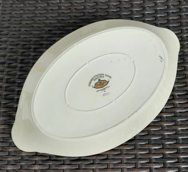 Elegante Anbietschale für Obst, Brot, etc. - Rosenthal Ivory + Vereinigte Werkstätten Bremen - Dampfer BERLIN, Norddeutscher Lloyd 1925 – Bild 5