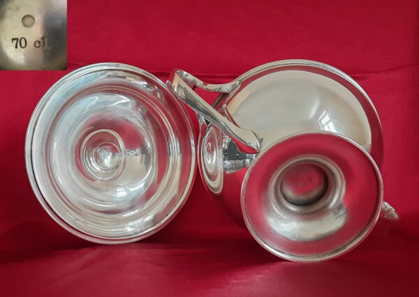 Jugendstil  Kleine versilberte Terrine mit Deckel um 1915  Krupp Berndorf  Hamburg-Amerika-Linie – Bild 9