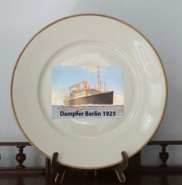 Art Déco  Großer maritimer Teller um 1925  Rosenthal/Vereinigte Werkstätten Bremen  Norddeutscher Lloyd – Bild 2