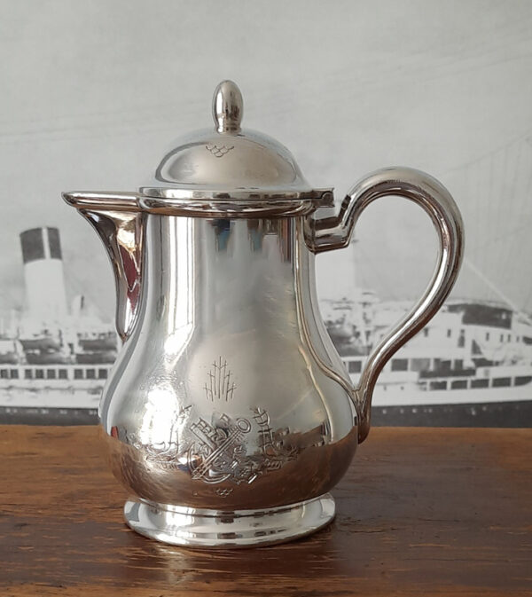 Seltene Portions-Kaffeekanne von 1934  versilbert Original Wellner  TS "Bremen", Norddeutscher Lloyd – Bild 9