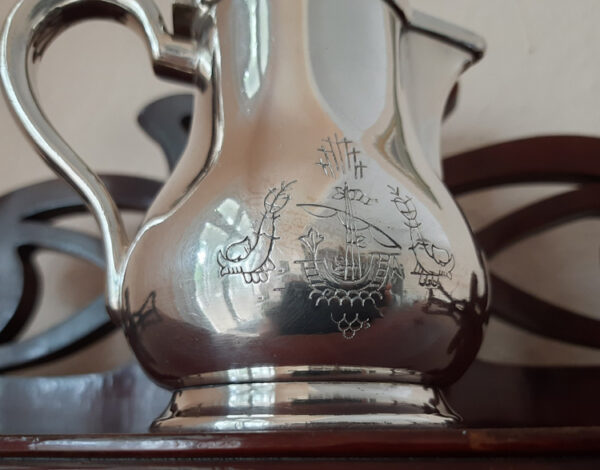 Seltene Portions-Kaffeekanne von 1934  versilbert Original Wellner  TS "Bremen", Norddeutscher Lloyd – Bild 6
