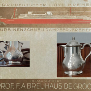 Seltene Portions-Kaffeekanne von 1934  versilbert Original Wellner  TS „Bremen“, Norddeutscher Lloyd