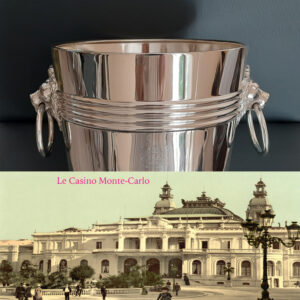ChampagnerKühler mit Löwenköpfen um 1910  Krupp Berndorf versilbert  aus dem Casino in Monte Carlo