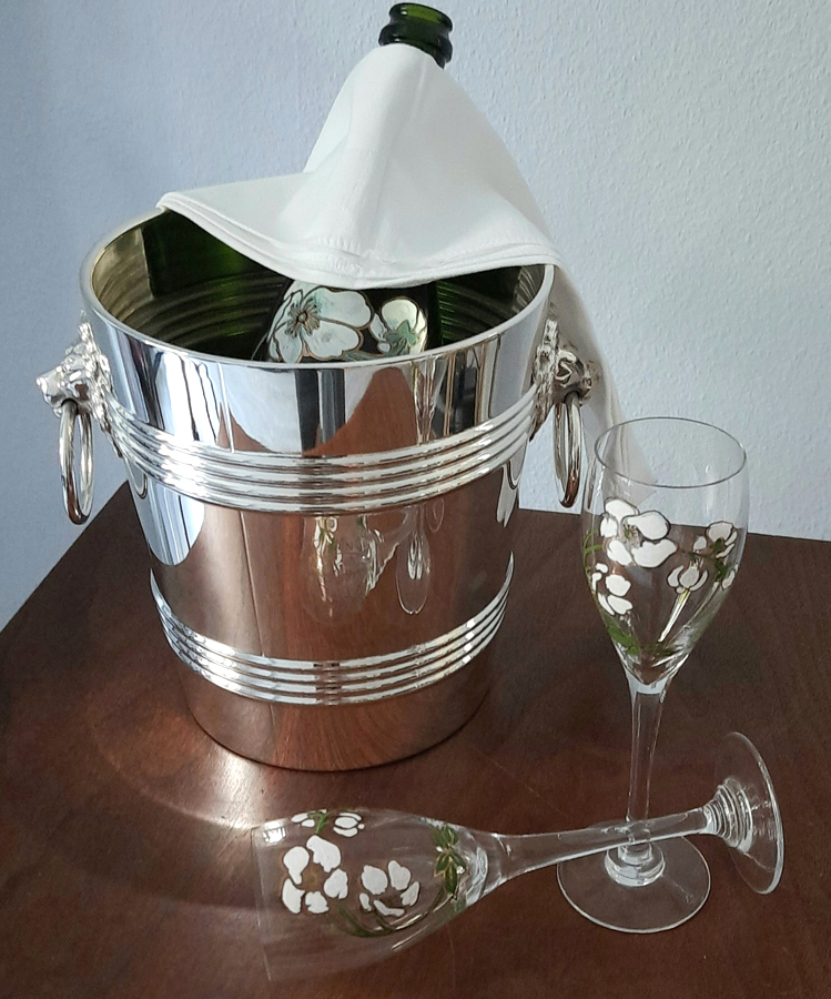 ChampagnerKühler mit Löwenköpfen um 1910 Krupp Berndorf versilbert aus dem Casino in Monte Carlo – Bild 9