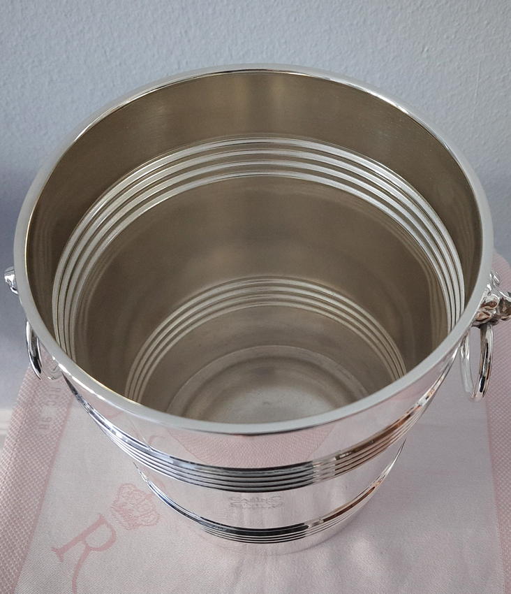 ChampagnerKühler mit Löwenköpfen um 1910 Krupp Berndorf versilbert aus dem Casino in Monte Carlo – Bild 5