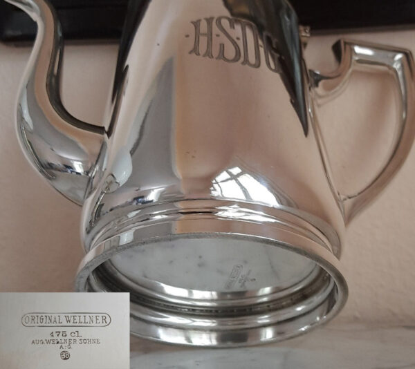Große maritime Kaffeekanne  1914  versilbert Original Wellner  Hamburg-Süd-Reederei – Bild 4
