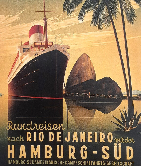 Große maritime Kaffeekanne  1914  versilbert Original Wellner  Hamburg-Süd-Reederei – Bild 9