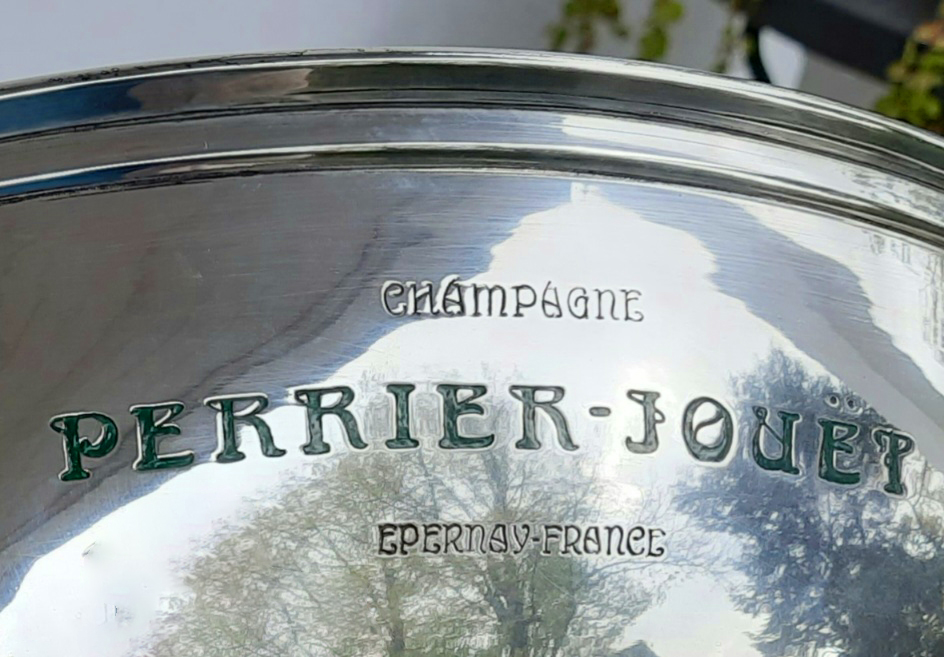 Seltene versilberte Champagnerschüssel 1960er Jahre - Perrier-Jouët, Paris – Bild 2