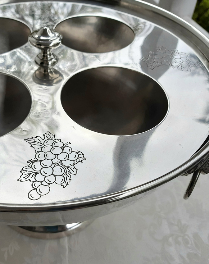 Seltene versilberte Champagnerschüssel 1960er Jahre - Perrier-Jouët, Paris – Bild 9