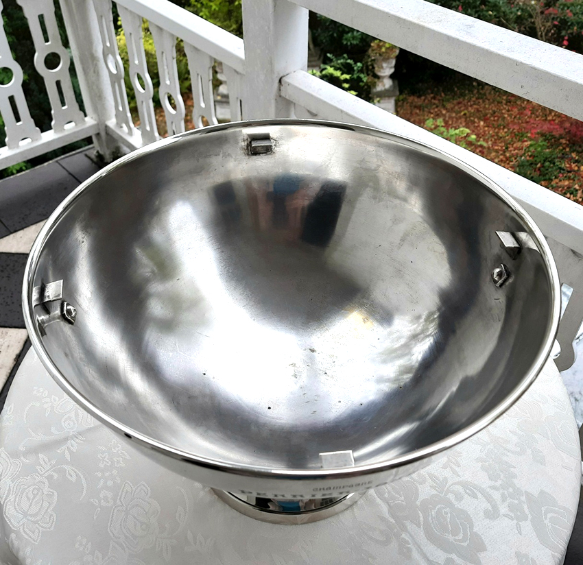 Seltene versilberte Champagnerschüssel 1960er Jahre - Perrier-Jouët, Paris – Bild 8