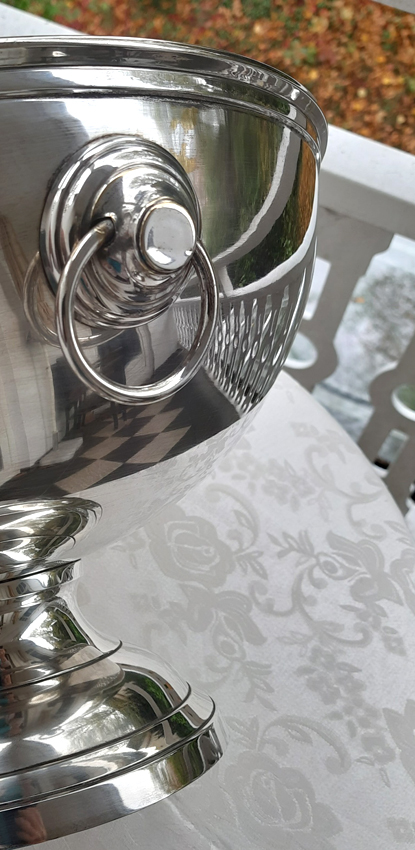 Seltene versilberte Champagnerschüssel 1960er Jahre - Perrier-Jouët, Paris – Bild 6