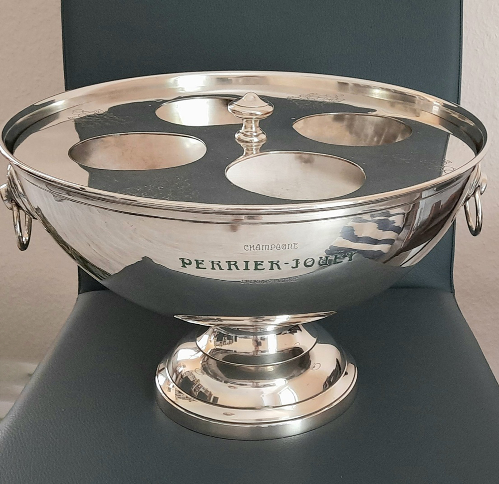 Seltene versilberte Champagnerschüssel 1960er Jahre - Perrier-Jouët, Paris – Bild 4