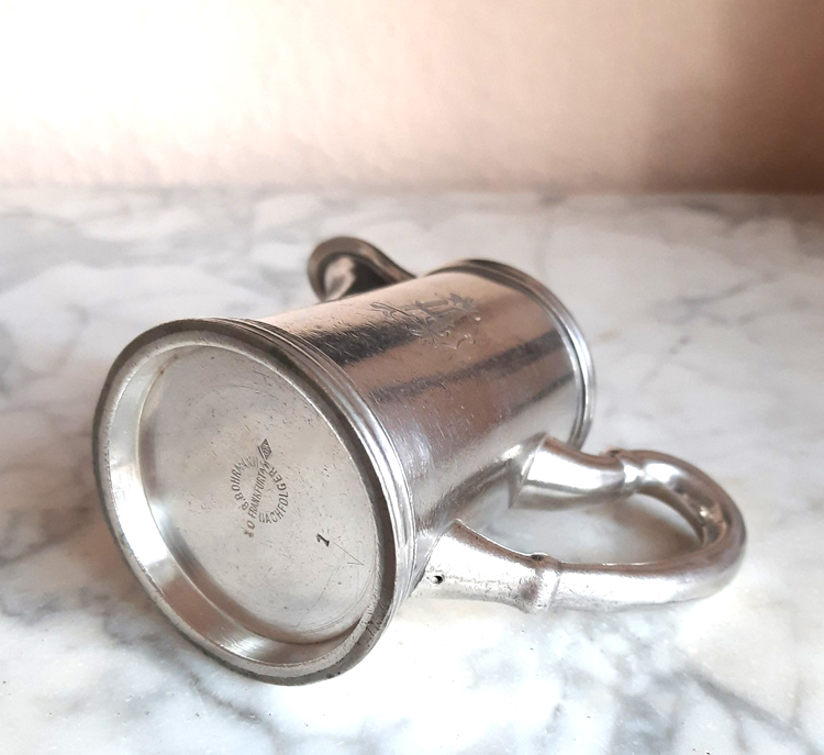 Antikes Milchkännchen um 1915 versilbert Bohrmann Nachf. Frankfurt aus Schweizer GrandHotel – Bild 5