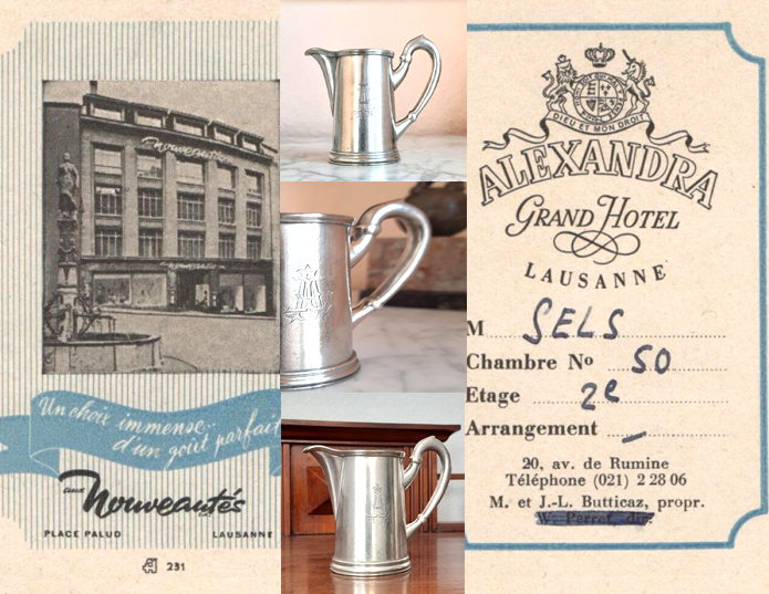 Antikes Milchkännchen um 1915 versilbert Bohrmann Nachf. Frankfurt aus Schweizer GrandHotel