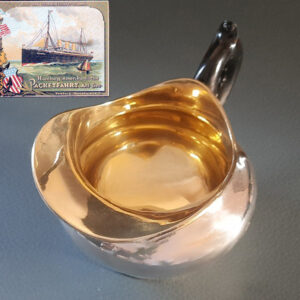 Antikes Milchkännchen ca. 1895  versilbert innen vergoldet  Ebenholzgriff  Christofle  H.A.P.A.G. Reederei