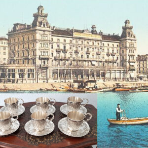 6 antike Mokkatassen/Untertasse um 1895  versilbert  Christofle Gallia  aus ehemaligem Schweizer Grandhotel