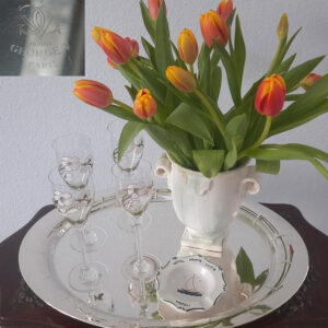 Großes Art Déco Tablett von 1928  versilbert  Berndorfer Metallwarenfabrik  aus legendärem Pariser Palasthotel