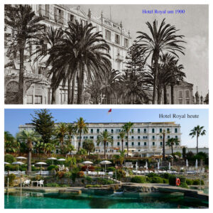 Große Tischvase mit Glaseinsatz um 1920   versilbert   original aus italienischem Grandhotel