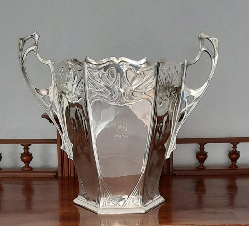 Belle Époque - Seltener Jugendstil Champagnerkühler um 1905 WMF versilbert aus legendärem Restaurant in Monte Carlo – Bild 7