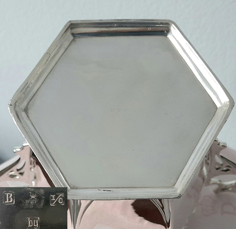 Belle Époque - Seltener Jugendstil Champagnerkühler um 1905 WMF versilbert aus legendärem Restaurant in Monte Carlo – Bild 6