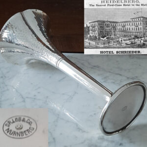 Antike Tischvase  1920er Jahre  versilbert Dr. Löb & Co. Nürnberg  Grandhotel Schrieder, Heidelberg