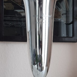 Große Tischvase mit Glaseinsatz um 1920   versilbert   original aus italienischem Grandhotel