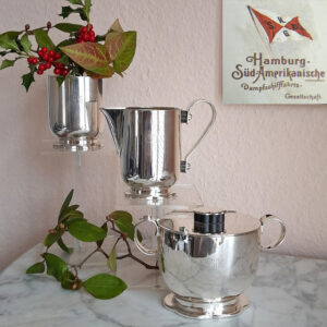 Seltenes Art-Déco-Ensemble 1920er Jahre  WELLNER  versilbert   Hamburg-Süd-Reederei