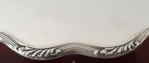 Seltene antike Tortenplatte um 1900 versilbert maritime Provenienz: Hamburg-Amerika-Linie (H.A.P.A.G.) – Bild 6