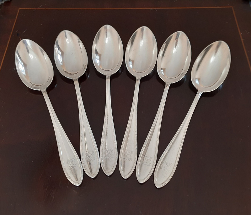 6 maritime Esslöffel von 1929 versilbert Koch & Bergfeld Passagierdampfer BREMEN, Norddeutscher Lloyd – Bild 4