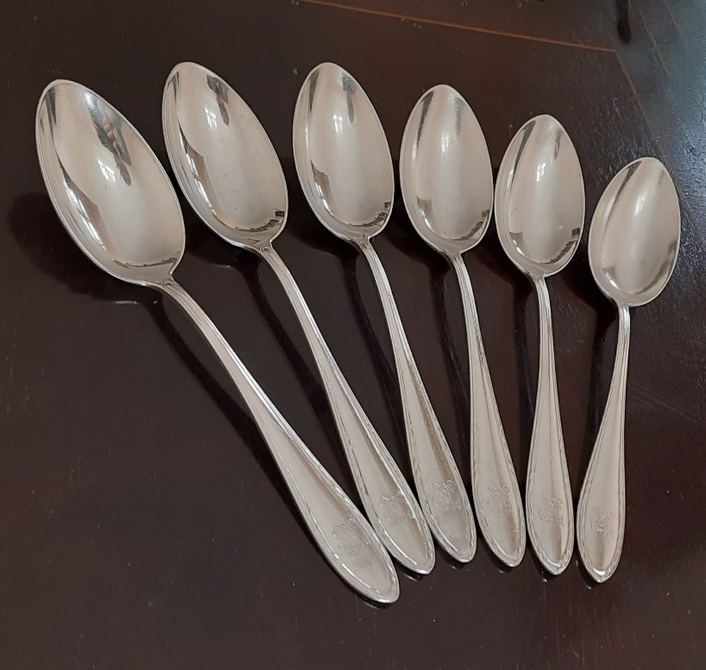 6 maritime Esslöffel von 1929 versilbert Koch & Bergfeld Passagierdampfer BREMEN, Norddeutscher Lloyd – Bild 2