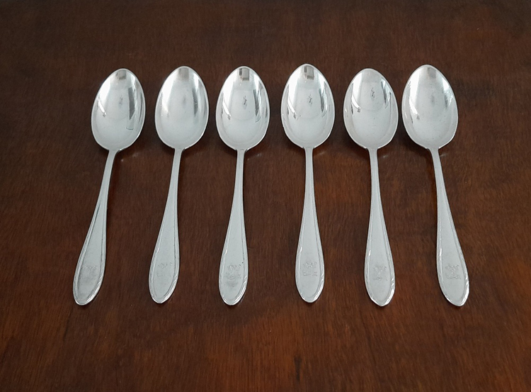 6 maritime Esslöffel von 1929 versilbert Koch & Bergfeld Passagierdampfer BREMEN, Norddeutscher Lloyd – Bild 8