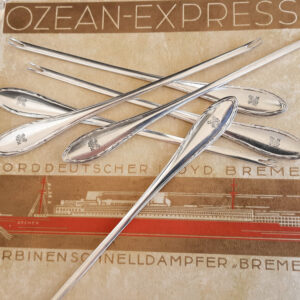 6 Hummergabeln 1929 versilbert, Koch & Bergfeld von Bord des Passagierdampfers BREMEN, Norddeutscher Lloyd